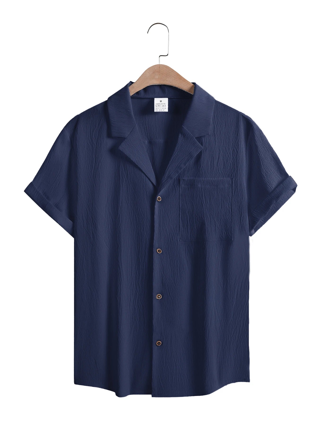 New Mens Short Sleeve T-Shirts Summer Trendy Breathable Loose Youth Basic Cotton Pocket Top Solid Color Stand Up Collar Shirts