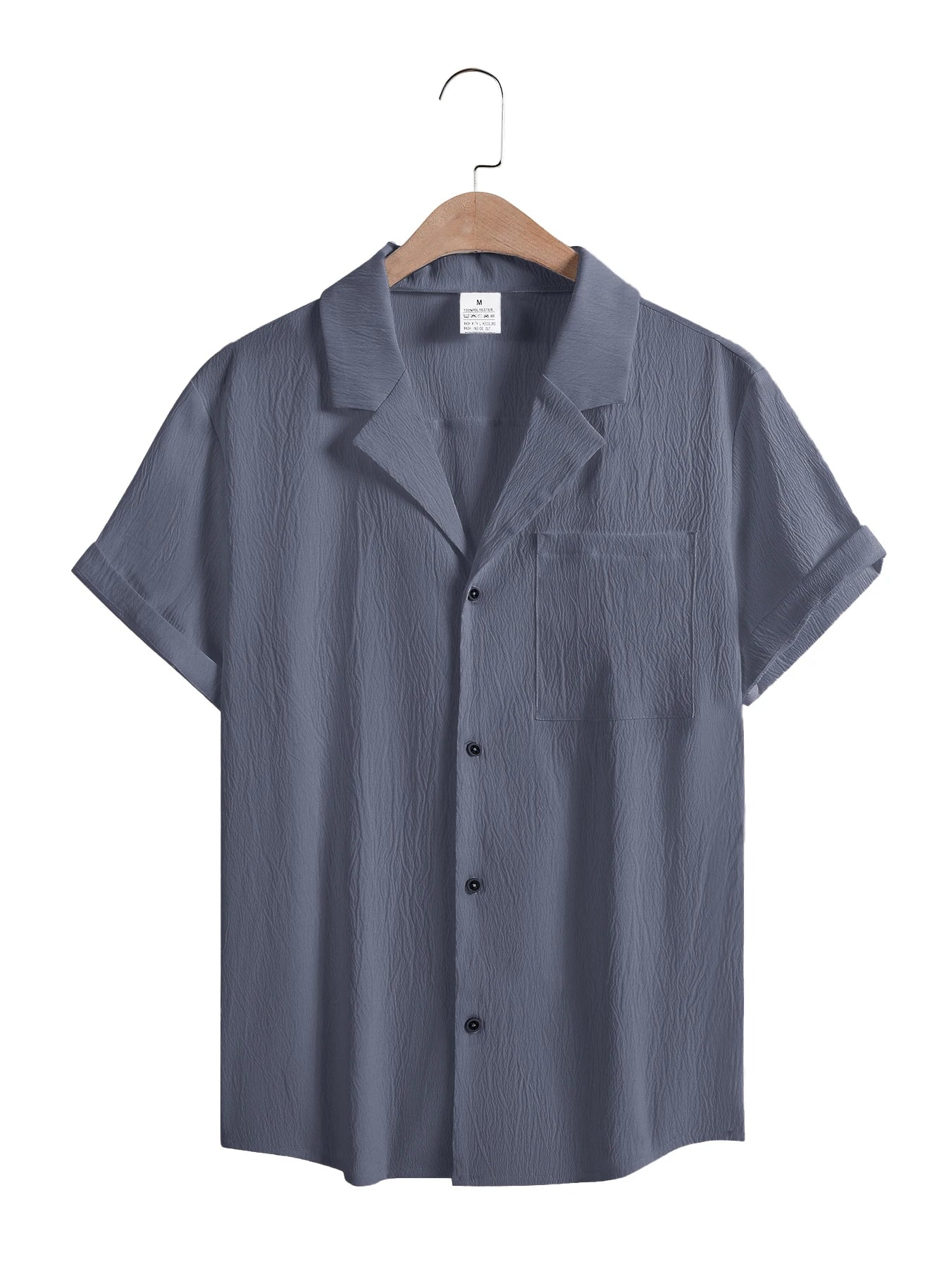 New Mens Short Sleeve T-Shirts Summer Trendy Breathable Loose Youth Basic Cotton Pocket Top Solid Color Stand Up Collar Shirts