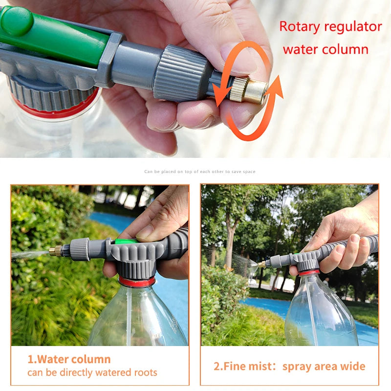 High-Pressure Garden Watering Sprayer Gun | Irrigation Spray Head for Flowers, Plants, Lawn, Juice Bottles, Plastic Trolley