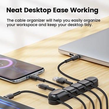 "Toocki 7-Hole Cable Organizer | USB Wire Cord Management Holder for Desktop, Mouse, Keyboard, USB-C"