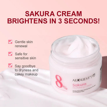 AUQUEST Sakura Face Cream Whitening Nourishing Smooth Wrinkles Hyaluronic Acid Moisturizing Korean Skin Care Cosmetics - TheGlamTrend<none>AUQUEST Sakura Face Cream Whitening Nourishing Smooth Wrinkles Hyaluronic Acid Moisturizing Korean Skin Care Cosmetics