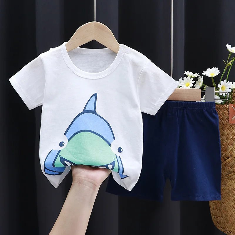 Child Clothing Sets Boys Cartoon Print Tshirt Simple Fashion Tees Shorts New Cute Tops Tracksuits Kids Short Sleeve Tops Shorts - TheGlamTrend14:200004890p2;200000463:200000985p23T（户外运动）Child Clothing Sets Boys Cartoon Print Tshirt Simple Fashion Tees Shorts New Cute Tops Tracksuits Kids Short Sleeve Tops Shorts