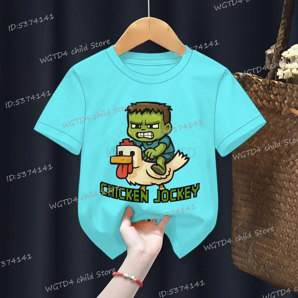 Children's Clothing Funny Chicken Jockey Graphic T Shirt Baby Girl Boy Summer Tops Cartoon Fashion Chicken Jockey Kids Clothes - TheGlamTrend14:1254;200000463:200004187SKY BLUE2TChildren's Clothing Funny Chicken Jockey Graphic T Shirt Baby Girl Boy Summer Tops Cartoon Fashion Chicken Jockey Kids Clothes