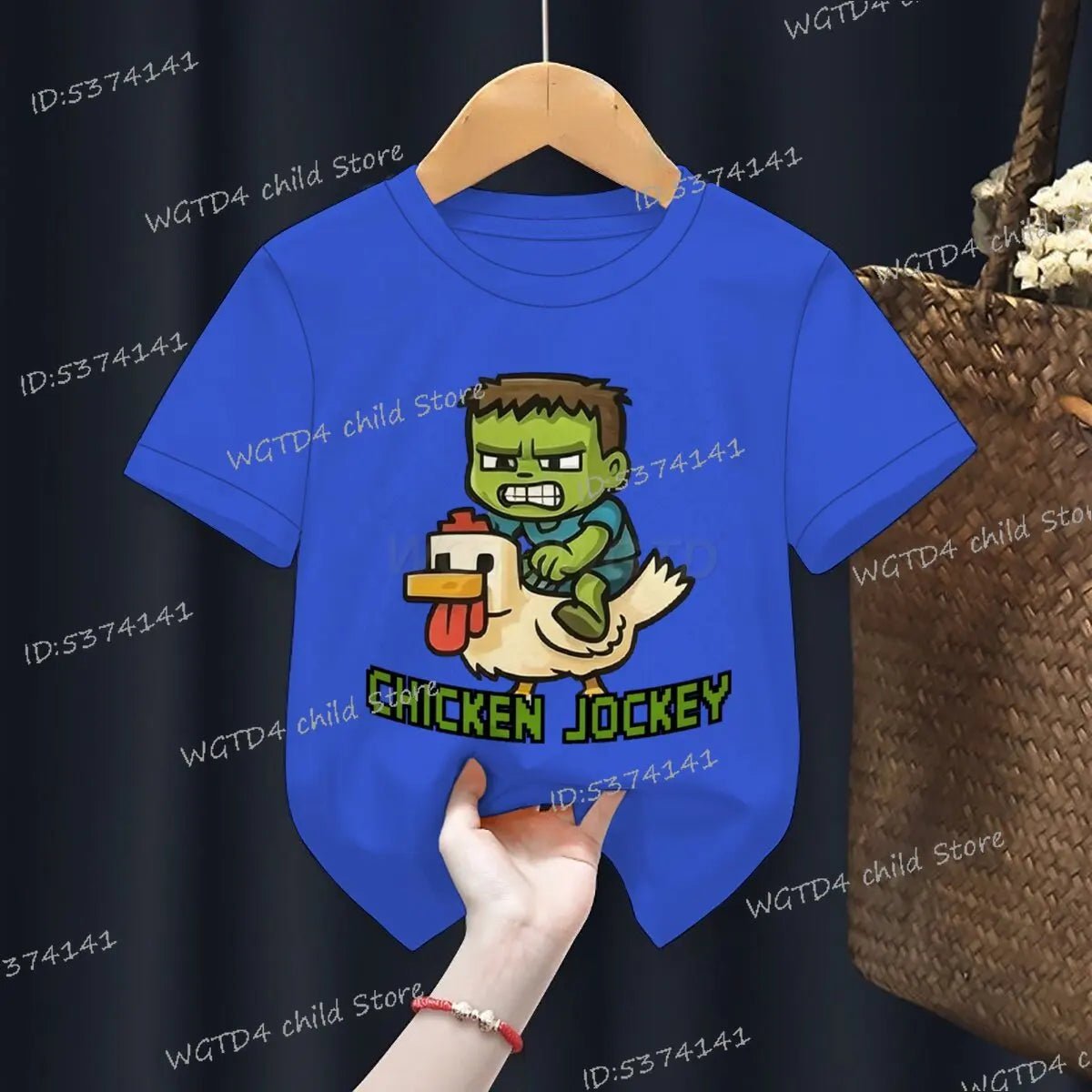 Children's Clothing Funny Chicken Jockey Graphic T Shirt Baby Girl Boy Summer Tops Cartoon Fashion Chicken Jockey Kids Clothes - TheGlamTrend14:173;200000463:200661902Blue8TChildren's Clothing Funny Chicken Jockey Graphic T Shirt Baby Girl Boy Summer Tops Cartoon Fashion Chicken Jockey Kids Clothes