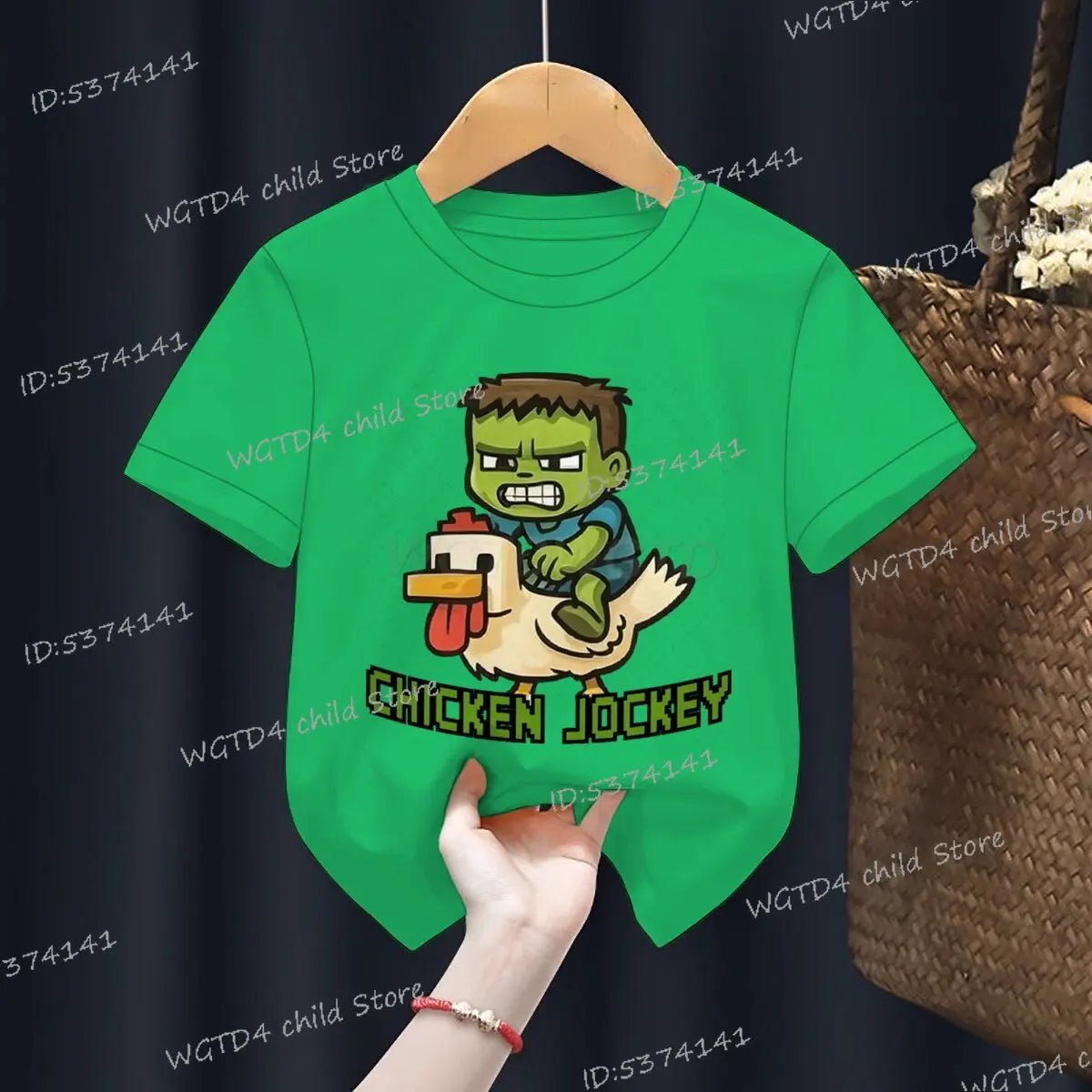 Children's Clothing Funny Chicken Jockey Graphic T Shirt Baby Girl Boy Summer Tops Cartoon Fashion Chicken Jockey Kids Clothes - TheGlamTrend14:175;200000463:200661902green8TChildren's Clothing Funny Chicken Jockey Graphic T Shirt Baby Girl Boy Summer Tops Cartoon Fashion Chicken Jockey Kids Clothes