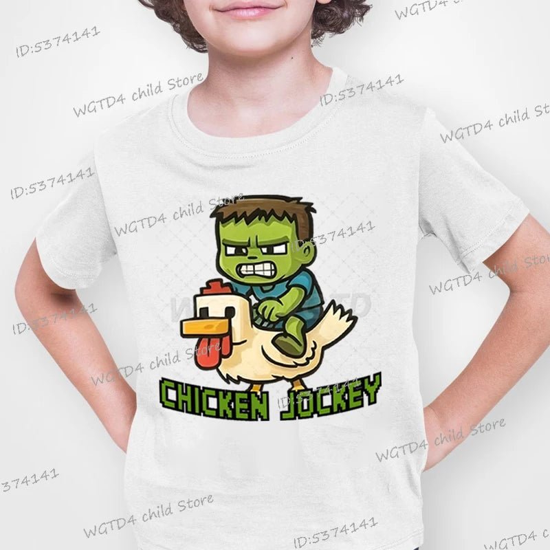 Children's Clothing Funny Chicken Jockey Graphic T Shirt Baby Girl Boy Summer Tops Cartoon Fashion Chicken Jockey Kids Clothes - TheGlamTrend14:200001438;200000463:200661902Khaki8TChildren's Clothing Funny Chicken Jockey Graphic T Shirt Baby Girl Boy Summer Tops Cartoon Fashion Chicken Jockey Kids Clothes