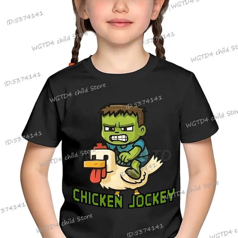 Children's Clothing Funny Chicken Jockey Graphic T Shirt Baby Girl Boy Summer Tops Cartoon Fashion Chicken Jockey Kids Clothes - TheGlamTrend14:200001438;200000463:200661902Khaki8TChildren's Clothing Funny Chicken Jockey Graphic T Shirt Baby Girl Boy Summer Tops Cartoon Fashion Chicken Jockey Kids Clothes