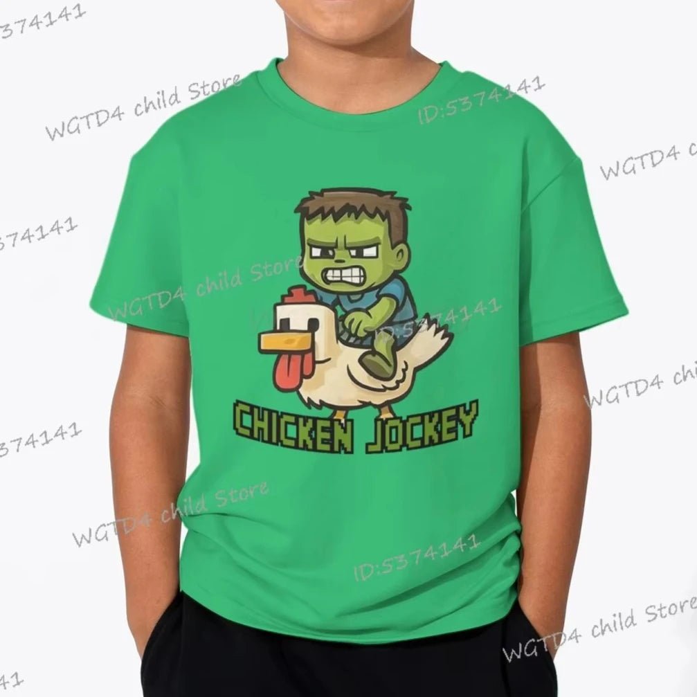 Children's Clothing Funny Chicken Jockey Graphic T Shirt Baby Girl Boy Summer Tops Cartoon Fashion Chicken Jockey Kids Clothes - TheGlamTrend14:200001438;200000463:200661902Khaki8TChildren's Clothing Funny Chicken Jockey Graphic T Shirt Baby Girl Boy Summer Tops Cartoon Fashion Chicken Jockey Kids Clothes