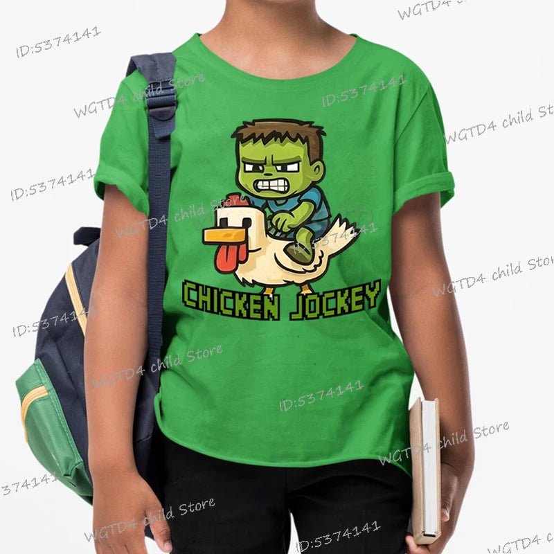 Children's Clothing Funny Chicken Jockey Graphic T Shirt Baby Girl Boy Summer Tops Cartoon Fashion Chicken Jockey Kids Clothes - TheGlamTrend14:200001438;200000463:200661902Khaki8TChildren's Clothing Funny Chicken Jockey Graphic T Shirt Baby Girl Boy Summer Tops Cartoon Fashion Chicken Jockey Kids Clothes