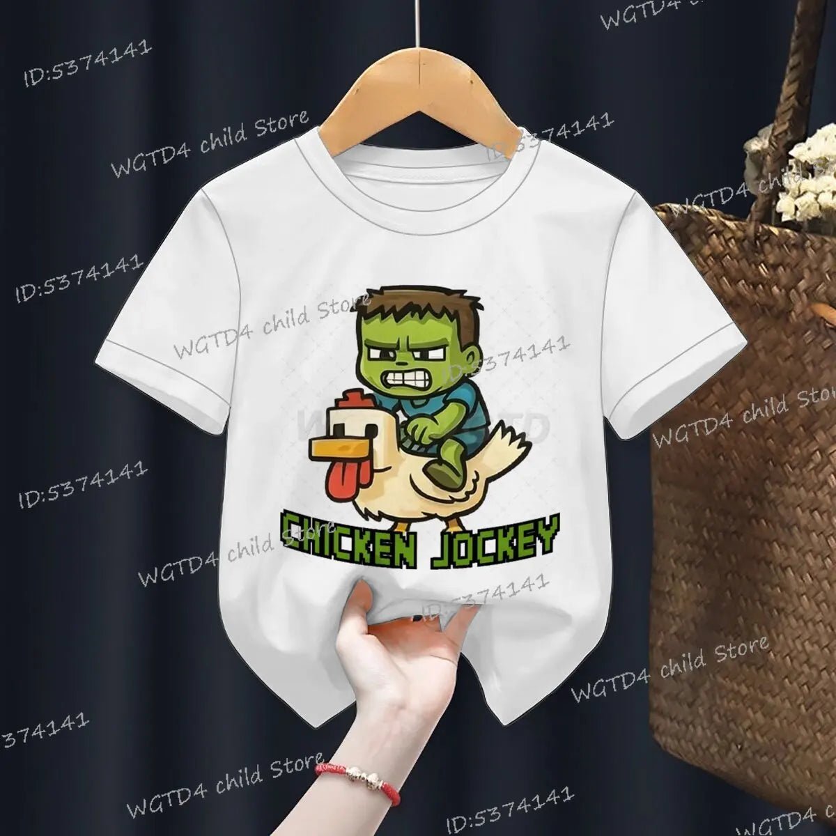 Children's Clothing Funny Chicken Jockey Graphic T Shirt Baby Girl Boy Summer Tops Cartoon Fashion Chicken Jockey Kids Clothes - TheGlamTrend14:29;200000463:200004187WHITE2TChildren's Clothing Funny Chicken Jockey Graphic T Shirt Baby Girl Boy Summer Tops Cartoon Fashion Chicken Jockey Kids Clothes