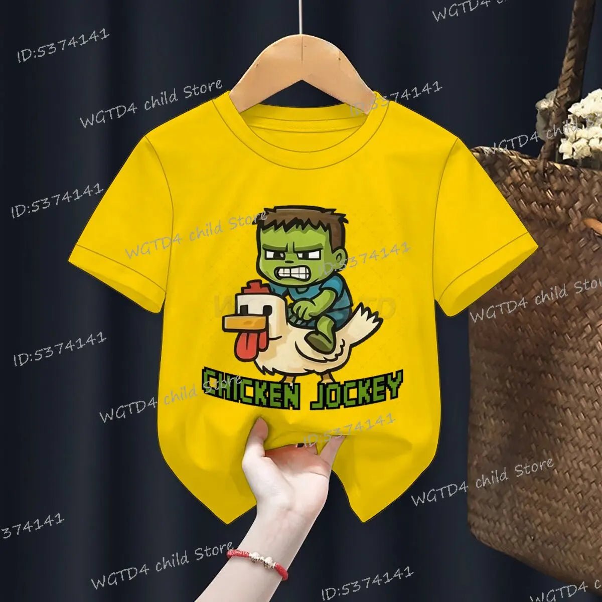 Children's Clothing Funny Chicken Jockey Graphic T Shirt Baby Girl Boy Summer Tops Cartoon Fashion Chicken Jockey Kids Clothes - TheGlamTrend14:366;200000463:200004187Yellow2TChildren's Clothing Funny Chicken Jockey Graphic T Shirt Baby Girl Boy Summer Tops Cartoon Fashion Chicken Jockey Kids Clothes