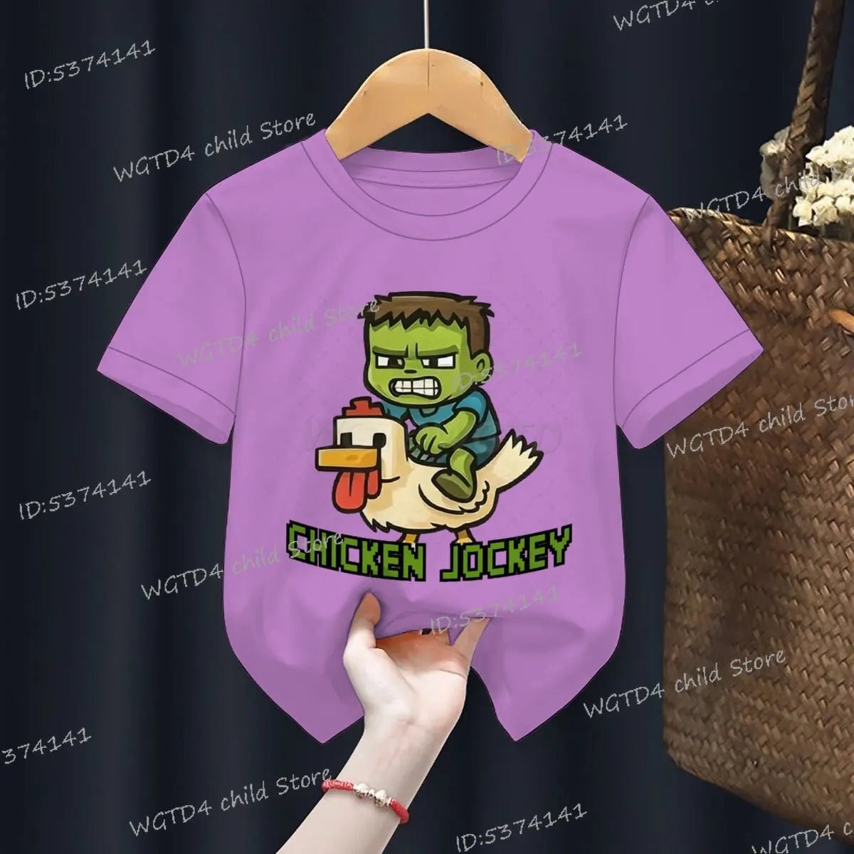 Children's Clothing Funny Chicken Jockey Graphic T Shirt Baby Girl Boy Summer Tops Cartoon Fashion Chicken Jockey Kids Clothes - TheGlamTrend14:496;200000463:200004187PURPLE2TChildren's Clothing Funny Chicken Jockey Graphic T Shirt Baby Girl Boy Summer Tops Cartoon Fashion Chicken Jockey Kids Clothes