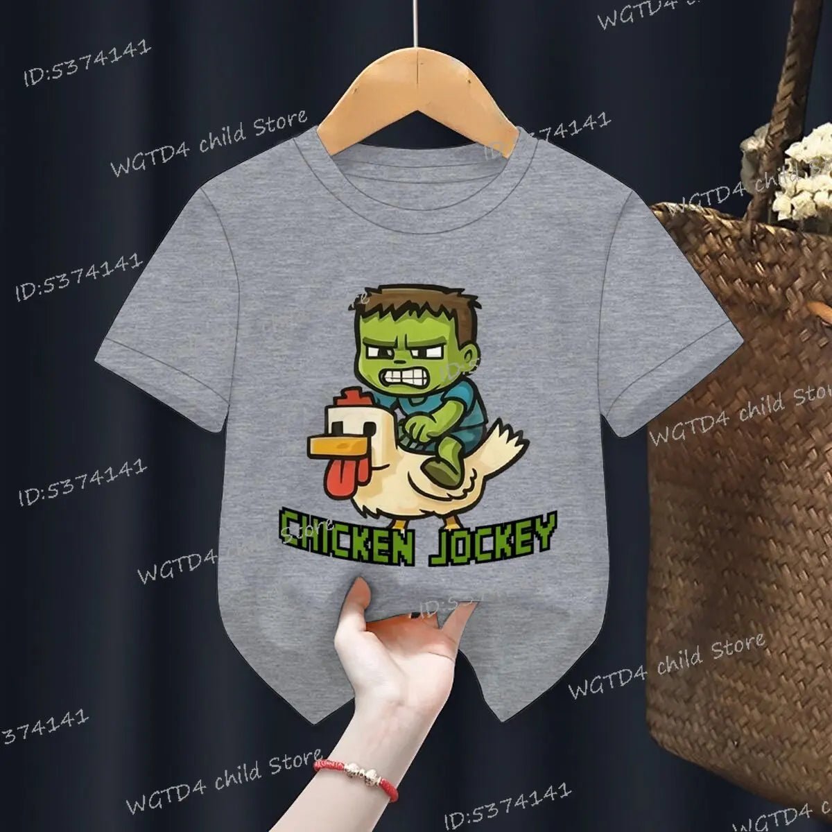 Children's Clothing Funny Chicken Jockey Graphic T Shirt Baby Girl Boy Summer Tops Cartoon Fashion Chicken Jockey Kids Clothes - TheGlamTrend14:691;200000463:200004187GRAY2TChildren's Clothing Funny Chicken Jockey Graphic T Shirt Baby Girl Boy Summer Tops Cartoon Fashion Chicken Jockey Kids Clothes