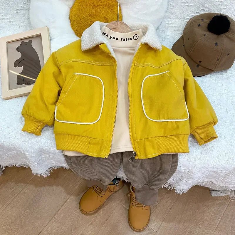 Children's Clothing Korean Kids Winter Clothes for Girls Plush Baby Coats Autumn Fashion Jacket for Boy Warm Kid Outerwear 0 - 5Y - TheGlamTrend14:366;200000463:20000420780cmYellow80cmChildren's Clothing Korean Kids Winter Clothes for Girls Plush Baby Coats Autumn Fashion Jacket for Boy Warm Kid Outerwear 0 - 5Y