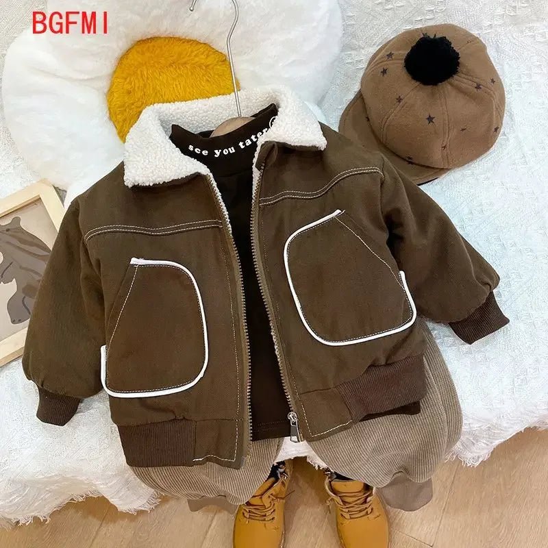 Children's Clothing Korean Kids Winter Clothes for Girls Plush Baby Coats Autumn Fashion Jacket for Boy Warm Kid Outerwear 0 - 5Y - TheGlamTrend14:933;200000463:200004193110cmCoffee110cmChildren's Clothing Korean Kids Winter Clothes for Girls Plush Baby Coats Autumn Fashion Jacket for Boy Warm Kid Outerwear 0 - 5Y