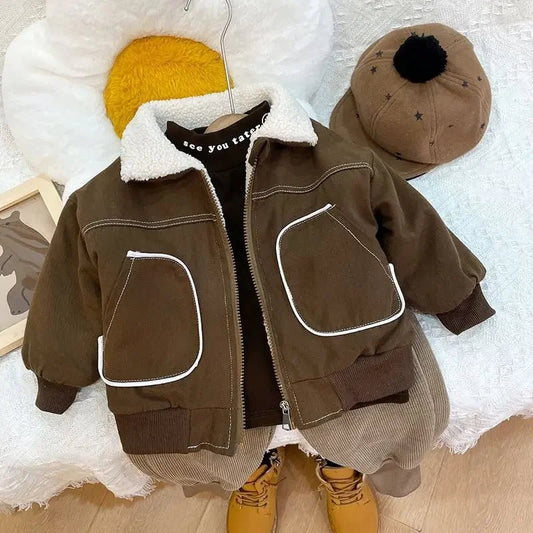 Children's Clothing Korean Kids Winter Clothes for Girls Plush Baby Coats Autumn Fashion Jacket for Boy Warm Kid Outerwear 0 - 5Y - TheGlamTrend14:933;200000463:200004193110cmCoffee110cmChildren's Clothing Korean Kids Winter Clothes for Girls Plush Baby Coats Autumn Fashion Jacket for Boy Warm Kid Outerwear 0 - 5Y