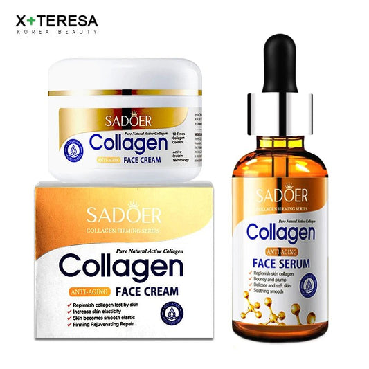 Collagen Skin Care Set Whitening Face Cream Anti - aging Firming Lifting Facial Serum Super Moisturizing Hyaluronic Essence - TheGlamTrend<none>Collagen Skin Care Set Whitening Face Cream Anti - aging Firming Lifting Facial Serum Super Moisturizing Hyaluronic Essence