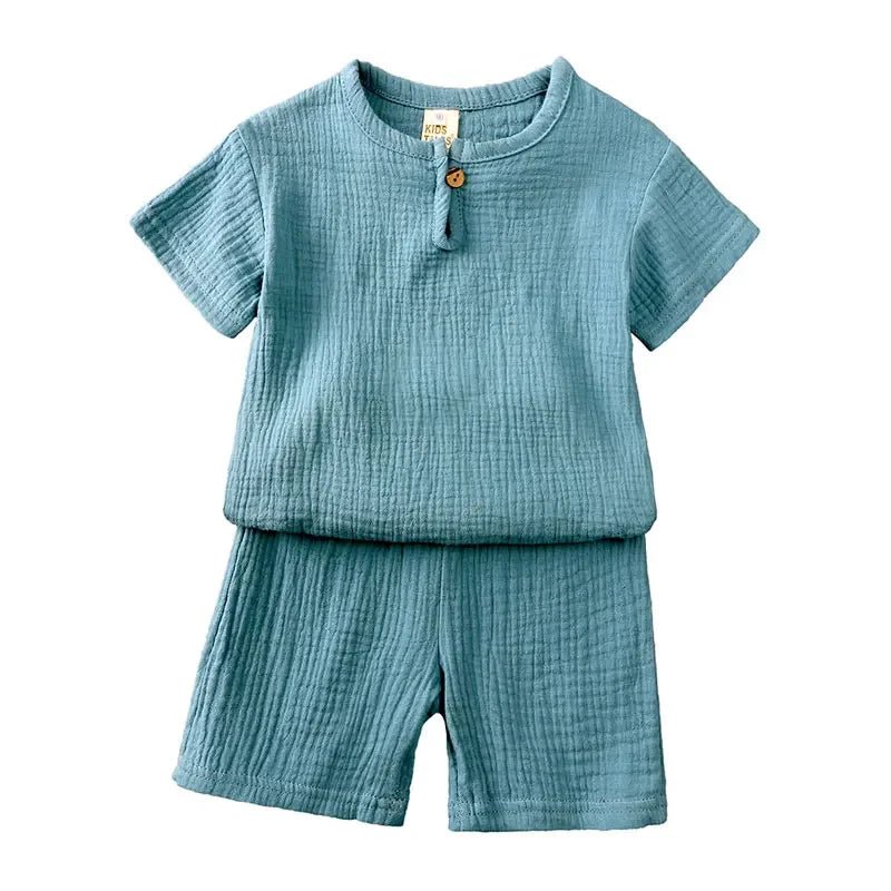 Cotton Linen Kids Clothes Girls Outfit Summer Boy Clothing Sets Solid Color Short Sleeve Tops Shorts Children Clothing 2 - 7 Years - TheGlamTrend14:1254;200000463:200004193SKY BLUE7Cotton Linen Kids Clothes Girls Outfit Summer Boy Clothing Sets Solid Color Short Sleeve Tops Shorts Children Clothing 2 - 7 Years
