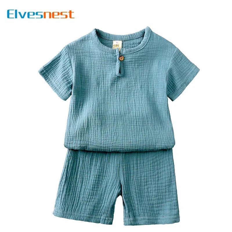 Cotton Linen Kids Clothes Girls Outfit Summer Boy Clothing Sets Solid Color Short Sleeve Tops Shorts Children Clothing 2 - 7 Years - TheGlamTrend14:200004890;200000463:200004193Dark Grey7Cotton Linen Kids Clothes Girls Outfit Summer Boy Clothing Sets Solid Color Short Sleeve Tops Shorts Children Clothing 2 - 7 Years