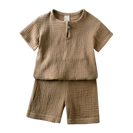 Cotton Linen Kids Clothes Girls Outfit Summer Boy Clothing Sets Solid Color Short Sleeve Tops Shorts Children Clothing 2 - 7 Years - TheGlamTrend14:200004890;200000463:200004193Dark Grey7Cotton Linen Kids Clothes Girls Outfit Summer Boy Clothing Sets Solid Color Short Sleeve Tops Shorts Children Clothing 2 - 7 Years