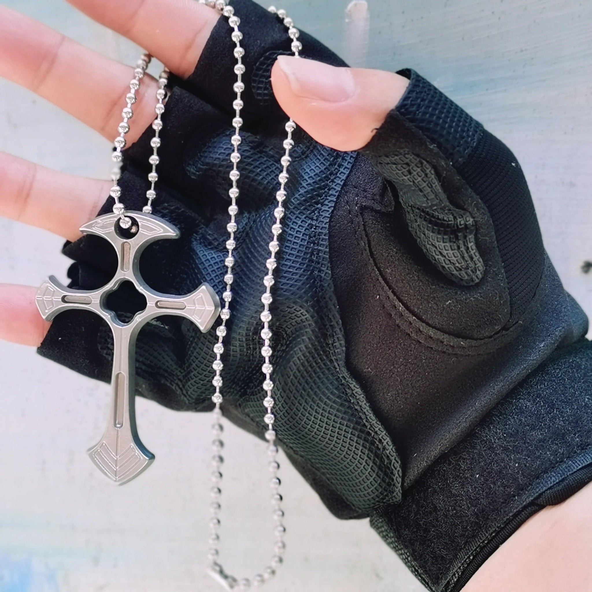 Cross Necklace For Men Self Defense Keychain Accessories With Beads Chain Pendants EDC Multi Tools Fashion Jewelry Cool Gadgets - TheGlamTrend14:29Beads Chain CrossBeads Chain CrossCross Necklace For Men Self Defense Keychain Accessories With Beads Chain Pendants EDC Multi Tools Fashion Jewelry Cool Gadgets