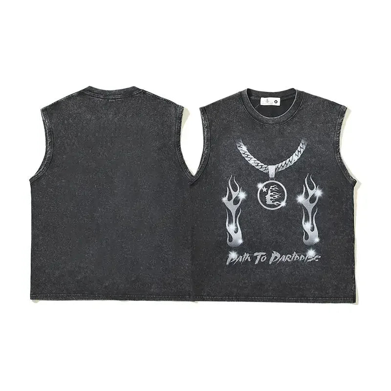 Designer T Shirt Tee Workout Shirts American Washed Tank Top Dark Man Ins Vintage Retro Sleeveless Short Sleeve Ins Tops Unisex - TheGlamTrend14:49615;5:36138515LDesigner T Shirt Tee Workout Shirts American Washed Tank Top Dark Man Ins Vintage Retro Sleeveless Short Sleeve Ins Tops Unisex