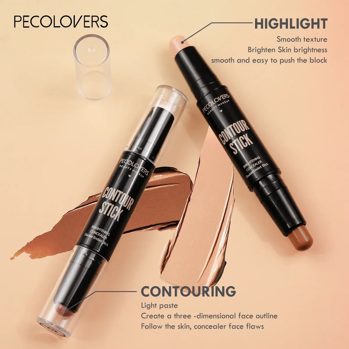 Double Head Highlight Pen Face Make Up Liquid Waterproof Contouring Foundation Contour Makeup Concealer Stick Pencil Cosmetics - TheGlamTrend200001176:2000001950202Double Head Highlight Pen Face Make Up Liquid Waterproof Contouring Foundation Contour Makeup Concealer Stick Pencil Cosmetics
