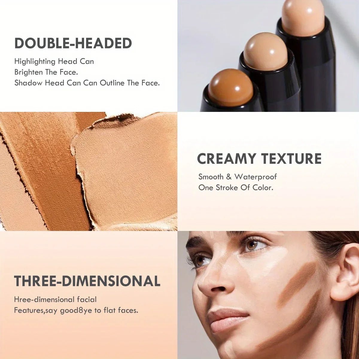 Double Head Highlight Pen Face Make Up Liquid Waterproof Contouring Foundation Contour Makeup Concealer Stick Pencil Cosmetics - TheGlamTrend200001176:2000001950202Double Head Highlight Pen Face Make Up Liquid Waterproof Contouring Foundation Contour Makeup Concealer Stick Pencil Cosmetics