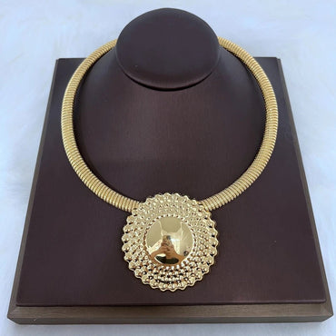 Dubai Jewelry Set for Women Round Beads Pendant Necklace and Earrings Gold Plated Jewelry for Weddings Bride Accessory Gift - TheGlamTrend200001033:361180Big SizeBig Size 1Dubai Jewelry Set for Women Round Beads Pendant Necklace and Earrings Gold Plated Jewelry for Weddings Bride Accessory Gift