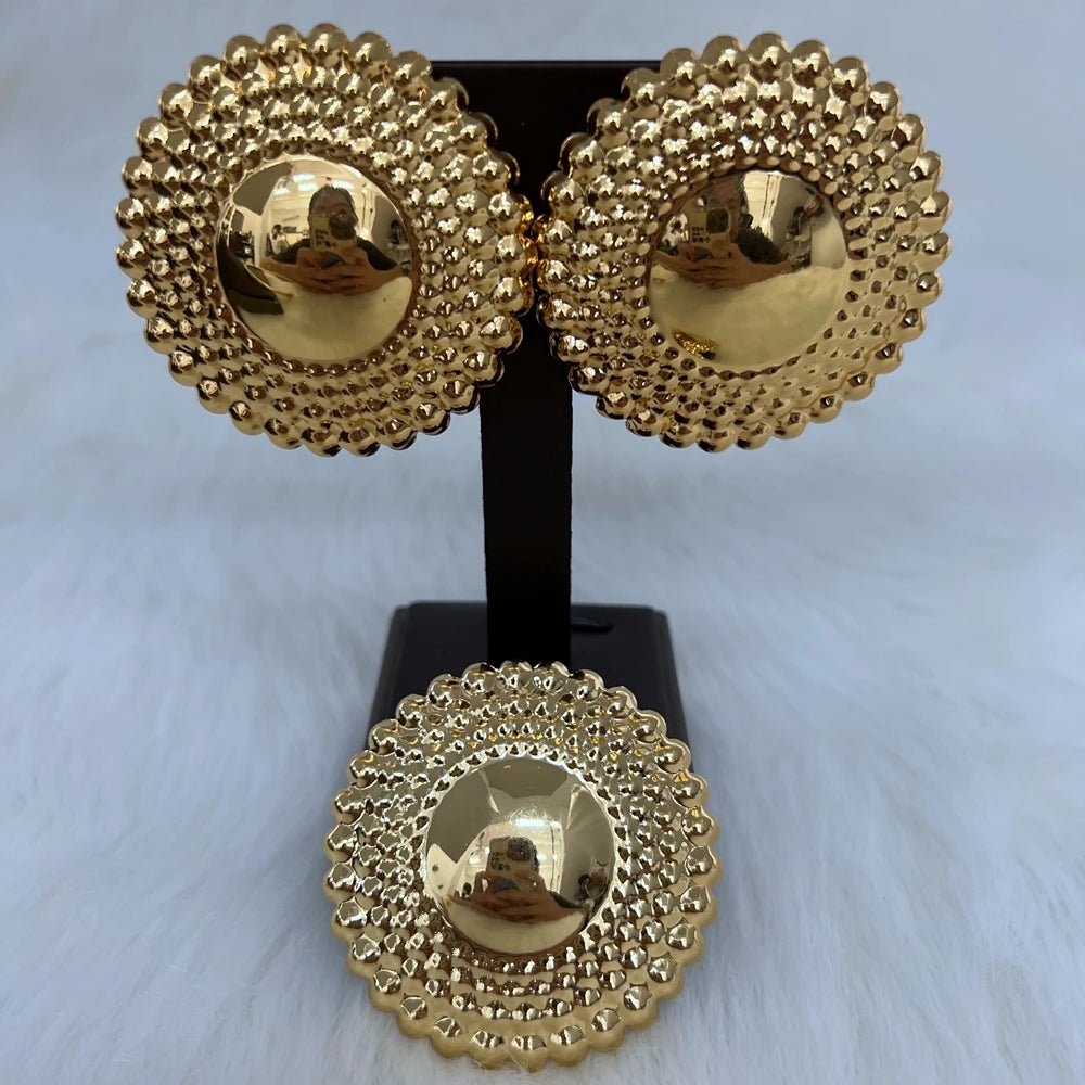 Dubai Jewelry Set for Women Round Beads Pendant Necklace and Earrings Gold Plated Jewelry for Weddings Bride Accessory Gift - TheGlamTrend200001033:361181Big SizeBig Size 2Dubai Jewelry Set for Women Round Beads Pendant Necklace and Earrings Gold Plated Jewelry for Weddings Bride Accessory Gift