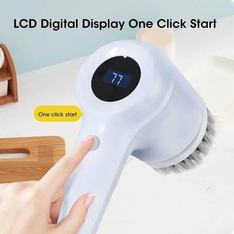 Electric Spin Scrubber, Bathroom Cordless Cleaning Brush Power Scrubber with 5 Replaceable Brush Heads, Electric Cleaning Brush - TheGlamTrend14:200001438WhiteWhiteElectric Spin Scrubber, Bathroom Cordless Cleaning Brush Power Scrubber with 5 Replaceable Brush Heads, Electric Cleaning Brush