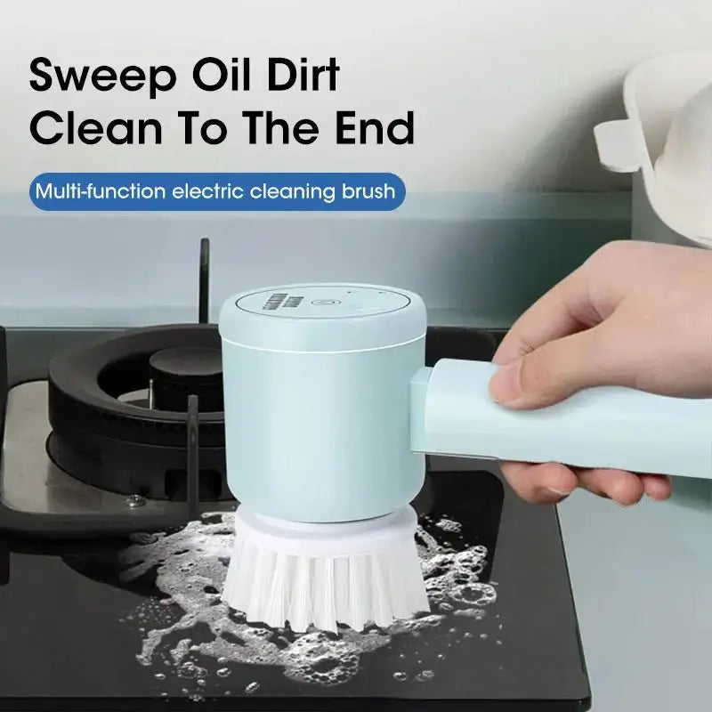 Electric Spin Scrubber, Bathroom Cordless Cleaning Brush Power Scrubber with 5 Replaceable Brush Heads, Electric Cleaning Brush - TheGlamTrend14:200001438WhiteWhiteElectric Spin Scrubber, Bathroom Cordless Cleaning Brush Power Scrubber with 5 Replaceable Brush Heads, Electric Cleaning Brush