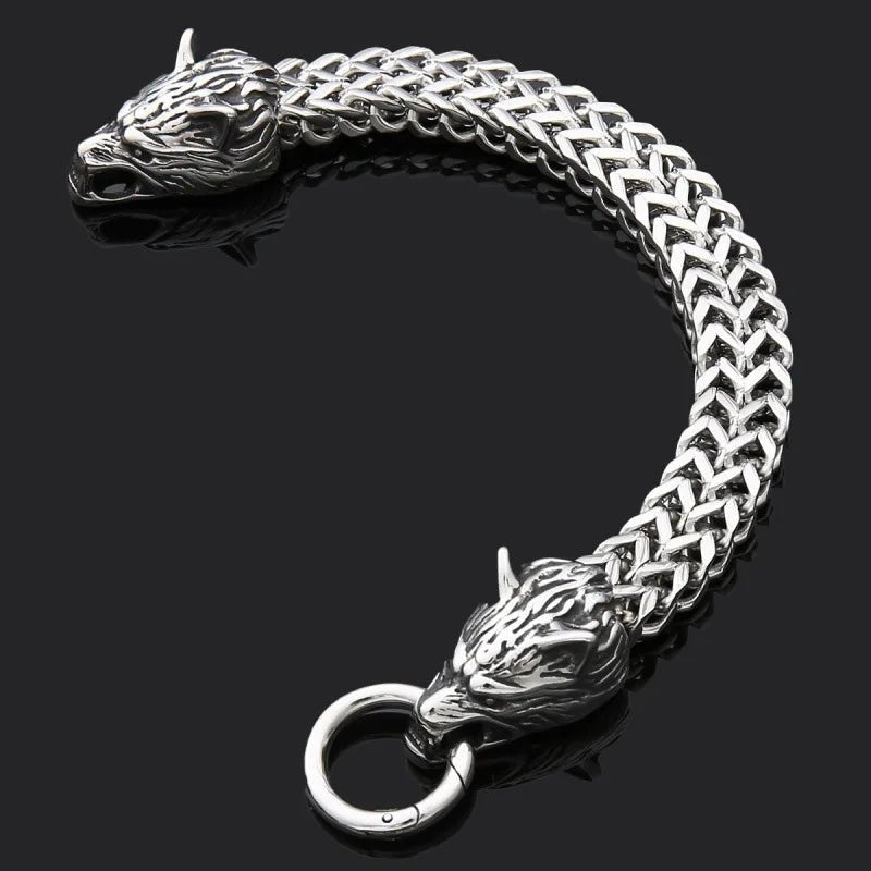 European and American Hip - hop Rock Fashion Personality Trendy Accessories for MEN'S Stainless Steel Wolf Head Bracelet - TheGlamTrend200000639:2832perimeter 21cm;200001034:201447815Steel colorSteel colorperimeter 21cmEuropean and American Hip - hop Rock Fashion Personality Trendy Accessories for MEN'S Stainless Steel Wolf Head Bracelet