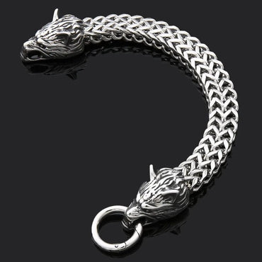 European and American Hip - hop Rock Fashion Personality Trendy Accessories for MEN'S Stainless Steel Wolf Head Bracelet - TheGlamTrend200000639:2832perimeter 21cm;200001034:201447815Steel colorSteel colorperimeter 21cmEuropean and American Hip - hop Rock Fashion Personality Trendy Accessories for MEN'S Stainless Steel Wolf Head Bracelet