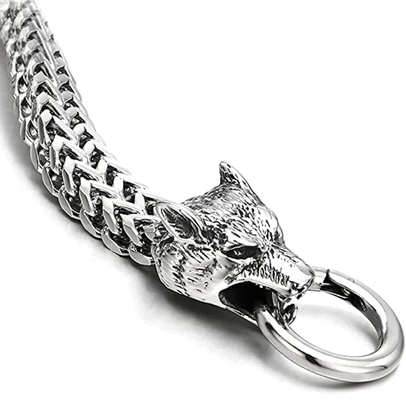 European and American Hip - hop Rock Fashion Personality Trendy Accessories for MEN'S Stainless Steel Wolf Head Bracelet - TheGlamTrend200000639:2832perimeter 21cm;200001034:201447815Steel colorSteel colorperimeter 21cmEuropean and American Hip - hop Rock Fashion Personality Trendy Accessories for MEN'S Stainless Steel Wolf Head Bracelet