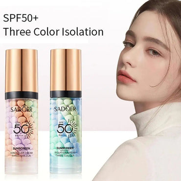 Face Makeup Primer Tri - color Cream Contour Color Isolation Waterproof Makeup Foundation Natural Makeup Base Cream 40g - TheGlamTrend200001176:200000195CCFace Makeup Primer Tri - color Cream Contour Color Isolation Waterproof Makeup Foundation Natural Makeup Base Cream 40g