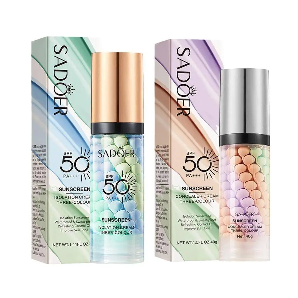 Face Makeup Primer Tri - color Cream Contour Color Isolation Waterproof Makeup Foundation Natural Makeup Base Cream 40g - TheGlamTrend200001176:200000195CCFace Makeup Primer Tri - color Cream Contour Color Isolation Waterproof Makeup Foundation Natural Makeup Base Cream 40g