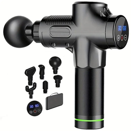 Fascial Massage Gun Electric Percussion Pistol Massager Body Neck Back Deep Tissue Muscle Relaxation Fitness Tool For Shoulder - TheGlamTrend14:19330Gear - Black;200009209:1271814027930Gear - BlackType C ChargeFascial Massage Gun Electric Percussion Pistol Massager Body Neck Back Deep Tissue Muscle Relaxation Fitness Tool For Shoulder