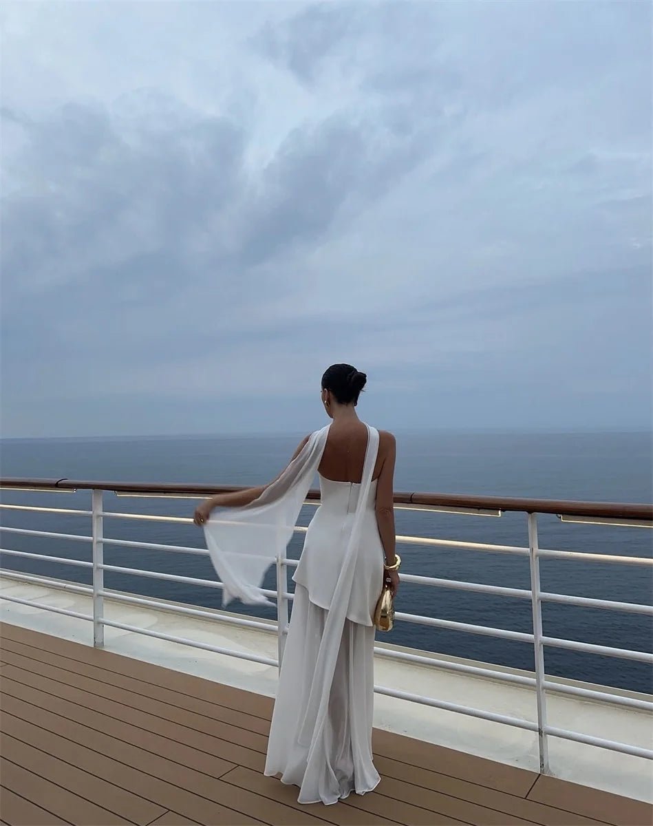 Fashion Strapless Dress With Ribbon Female Elegant Sleeveless Patchwork Mesh Beach Vacation Long Dress 2025 Summer New Dress - TheGlamTrend14:29;5:361386WHITEMFashion Strapless Dress With Ribbon Female Elegant Sleeveless Patchwork Mesh Beach Vacation Long Dress 2025 Summer New Dress