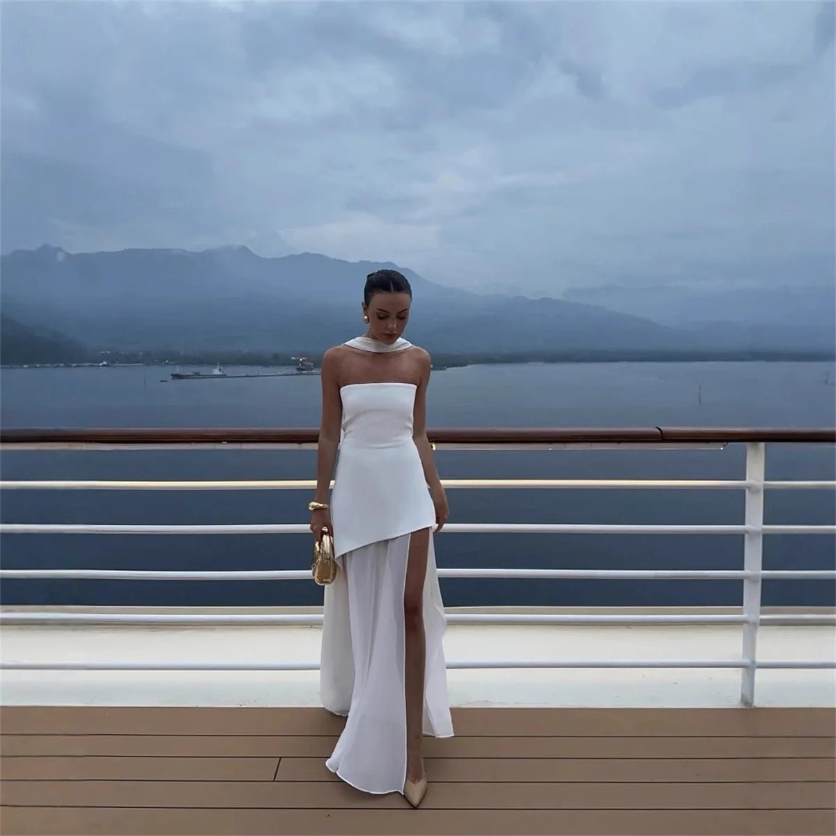 Fashion Strapless Dress With Ribbon Female Elegant Sleeveless Patchwork Mesh Beach Vacation Long Dress 2025 Summer New Dress - TheGlamTrend14:29;5:361386WHITEMFashion Strapless Dress With Ribbon Female Elegant Sleeveless Patchwork Mesh Beach Vacation Long Dress 2025 Summer New Dress