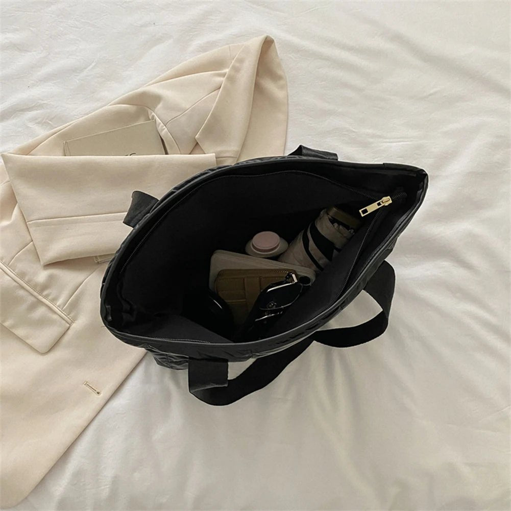 Fashion Tote Handbags for Women Black Large Capacity Soft Rhombus Bags Vinatge Quilted Shoulder Bag Purse for Travel Shopping - TheGlamTrend14:193blackFashion Tote Handbags for Women Black Large Capacity Soft Rhombus Bags Vinatge Quilted Shoulder Bag Purse for Travel Shopping