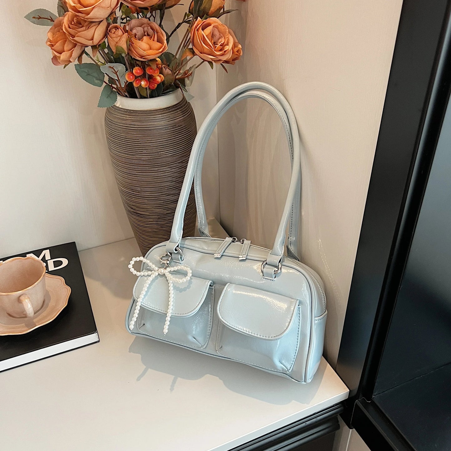 Fashionable Underarm Bow Bag for Women 2024 Korean Edition New Simple Leisure Pillow Bag Trendy Versatile Shoulder Bag - TheGlamTrend14:173BlueFashionable Underarm Bow Bag for Women 2024 Korean Edition New Simple Leisure Pillow Bag Trendy Versatile Shoulder Bag