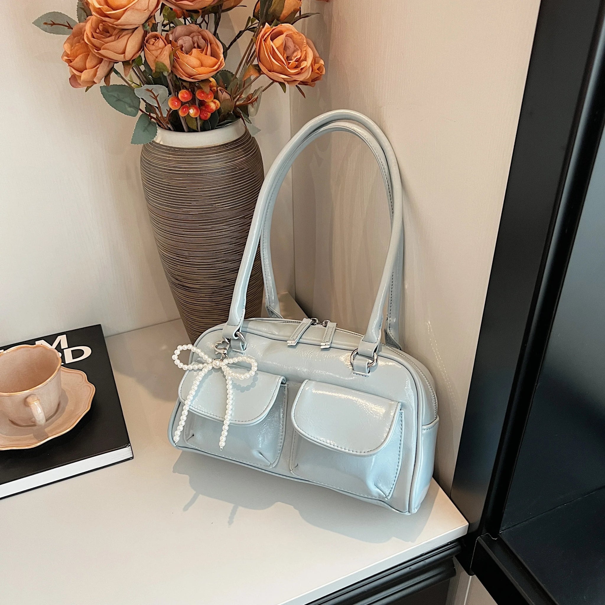 Fashionable Underarm Bow Bag for Women 2024 Korean Edition New Simple Leisure Pillow Bag Trendy Versatile Shoulder Bag - TheGlamTrend14:173BlueFashionable Underarm Bow Bag for Women 2024 Korean Edition New Simple Leisure Pillow Bag Trendy Versatile Shoulder Bag