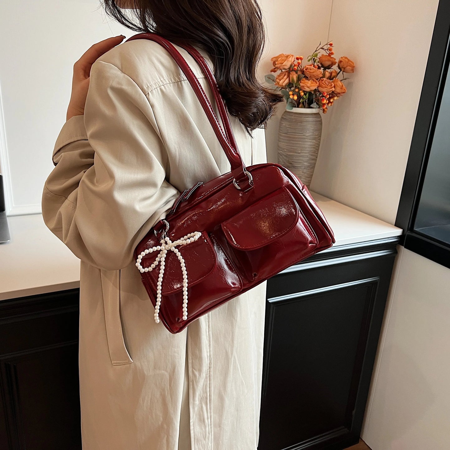 Fashionable Underarm Bow Bag for Women 2024 Korean Edition New Simple Leisure Pillow Bag Trendy Versatile Shoulder Bag - TheGlamTrend14:193blackFashionable Underarm Bow Bag for Women 2024 Korean Edition New Simple Leisure Pillow Bag Trendy Versatile Shoulder Bag