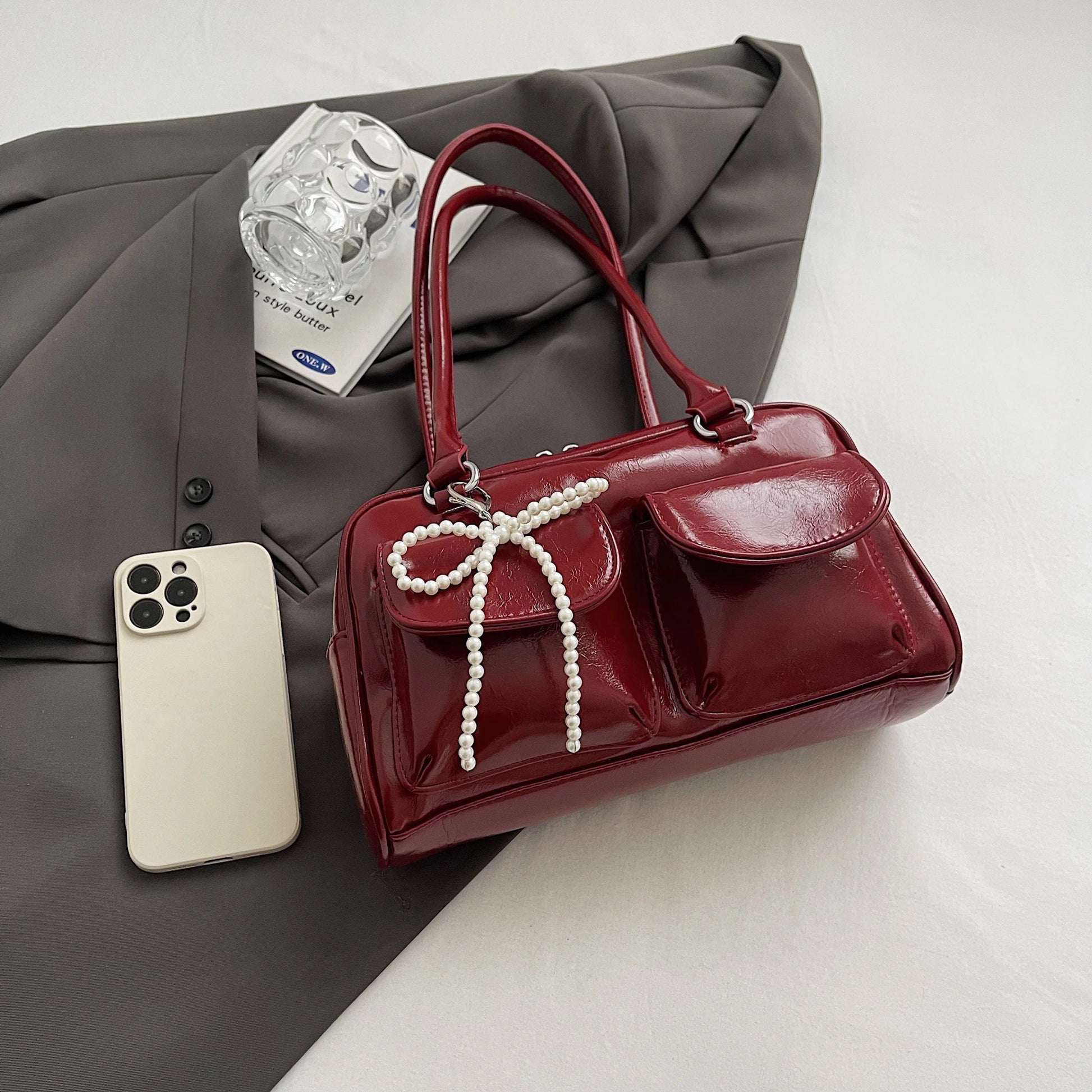 Fashionable Underarm Bow Bag for Women 2024 Korean Edition New Simple Leisure Pillow Bag Trendy Versatile Shoulder Bag - TheGlamTrend14:193blackFashionable Underarm Bow Bag for Women 2024 Korean Edition New Simple Leisure Pillow Bag Trendy Versatile Shoulder Bag