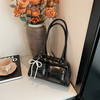Fashionable Underarm Bow Bag for Women 2024 Korean Edition New Simple Leisure Pillow Bag Trendy Versatile Shoulder Bag - TheGlamTrend14:193blackFashionable Underarm Bow Bag for Women 2024 Korean Edition New Simple Leisure Pillow Bag Trendy Versatile Shoulder Bag