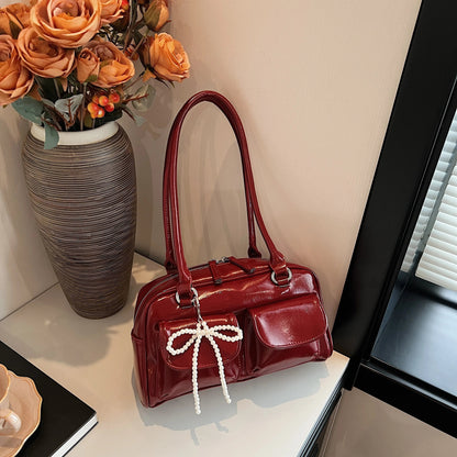 Fashionable Underarm Bow Bag for Women 2024 Korean Edition New Simple Leisure Pillow Bag Trendy Versatile Shoulder Bag - TheGlamTrend14:193blackFashionable Underarm Bow Bag for Women 2024 Korean Edition New Simple Leisure Pillow Bag Trendy Versatile Shoulder Bag