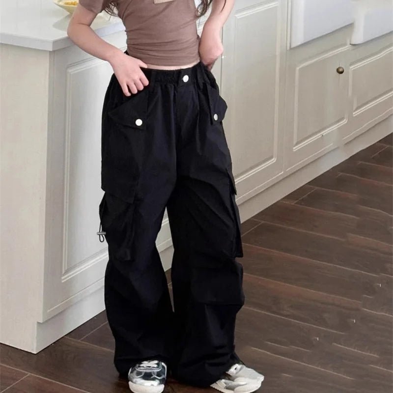Girls Cargo Pants Spring Large Size Trousers For Teenager Summer Children's Fashion Clothing Kids Casual Loose Clothing 5 - 14Y - TheGlamTrend14:1254Black;200000463:2000041915T(Size 120);200007763:201336100BlackCHINA5T(Size 120)Girls Cargo Pants Spring Large Size Trousers For Teenager Summer Children's Fashion Clothing Kids Casual Loose Clothing 5 - 14Y