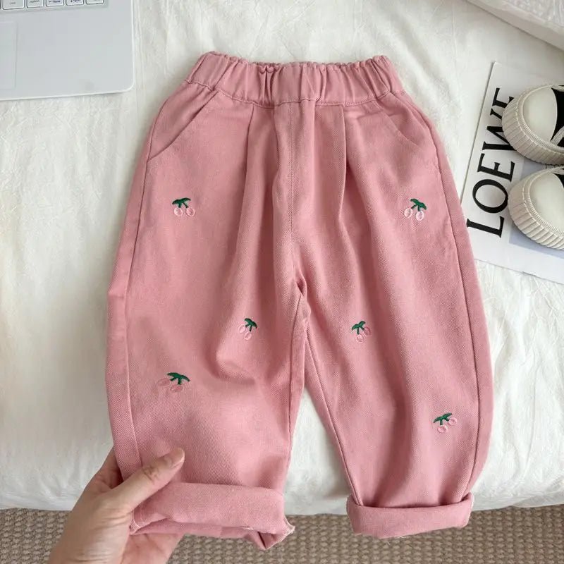 Girls pants Spring and Autumn new Western Children's baby beige casual pants Cotton girls trousers Fashion - TheGlamTrend14:1052;200000463:2000041883T 100CMPink3T 100CMGirls pants Spring and Autumn new Western Children's baby beige casual pants Cotton girls trousers Fashion
