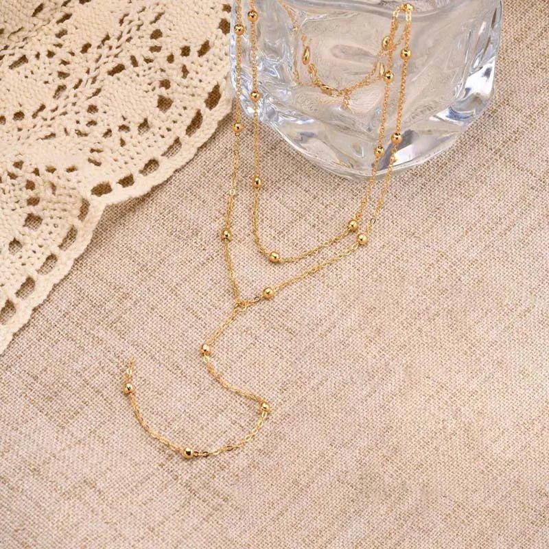Gold Plated Lariat Necklace for Women, Double Laryered Long Chain Drop Pendant Choker Necklaces Fashion Gifts - TheGlamTrend200001033:361180GoldGoldGold Plated Lariat Necklace for Women, Double Laryered Long Chain Drop Pendant Choker Necklaces Fashion Gifts